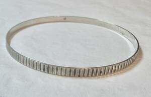 Vintage 835 Silver Fluted Textured Bangle Bracelet Size 8 - 1/8" wide